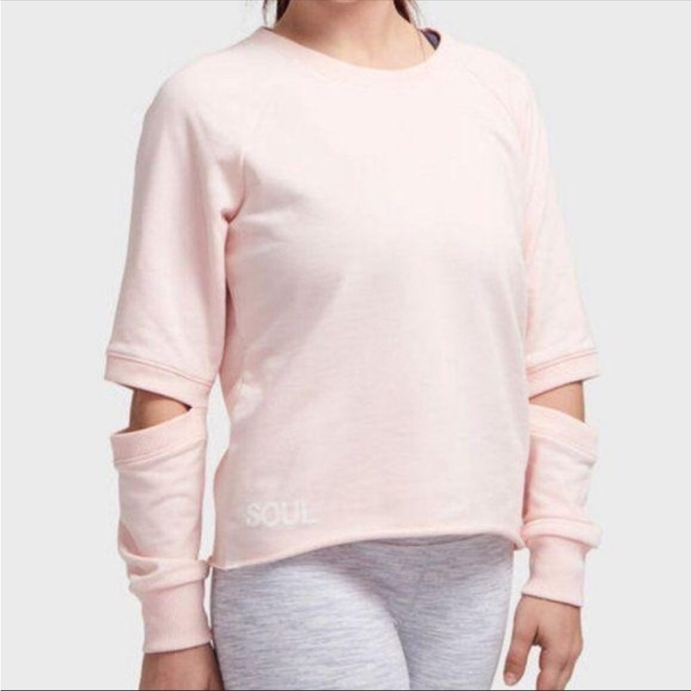 NEW NATION + SOULCYCLE Sweatshirt Elbow Cutout Collaboration Size Small